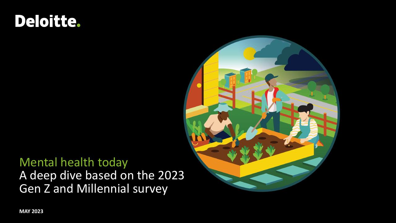 Mental Health Today A Deep Dive Based On The 2023 Gen Z And Millennial Survey Deloitte consulting deck cover
