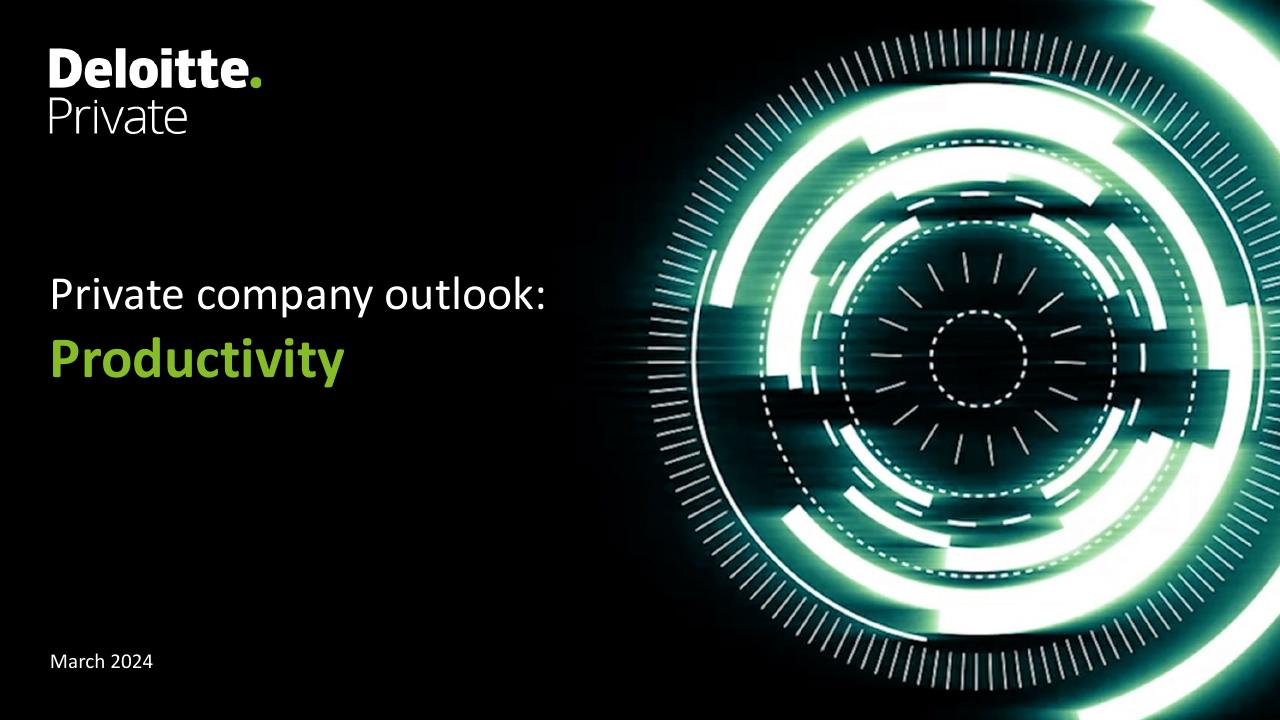 Private Company Outlook_ Productivity Deloitte consulting deck cover