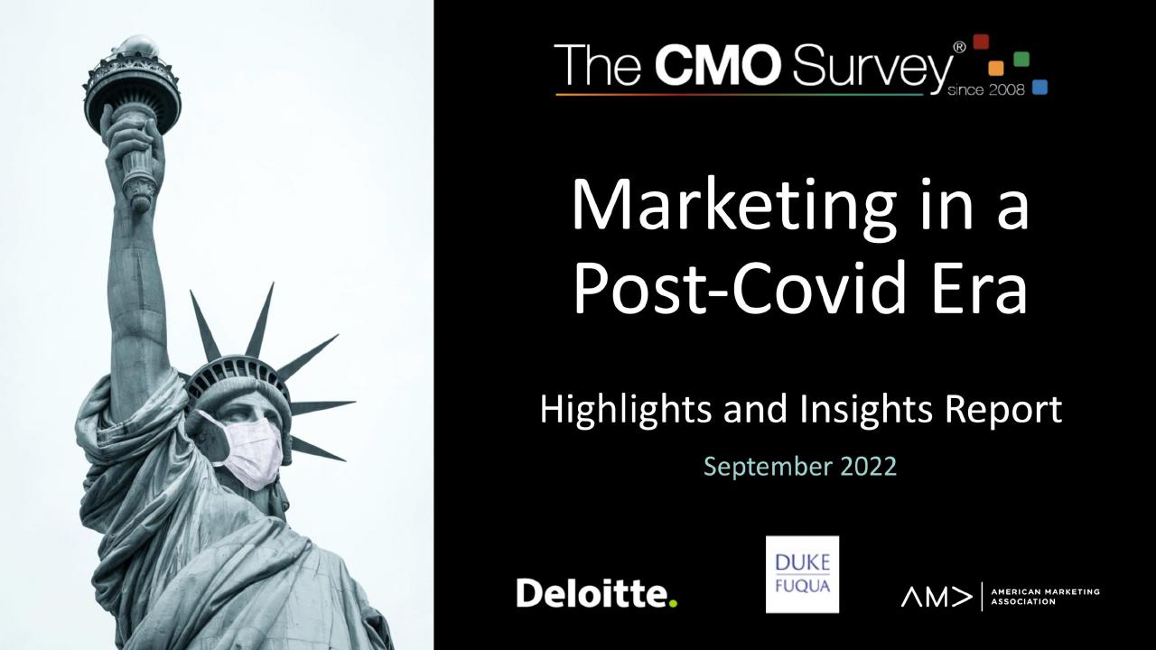 The Cmo Survey Marketing In A Post COVID Era Deloitte consulting deck cover