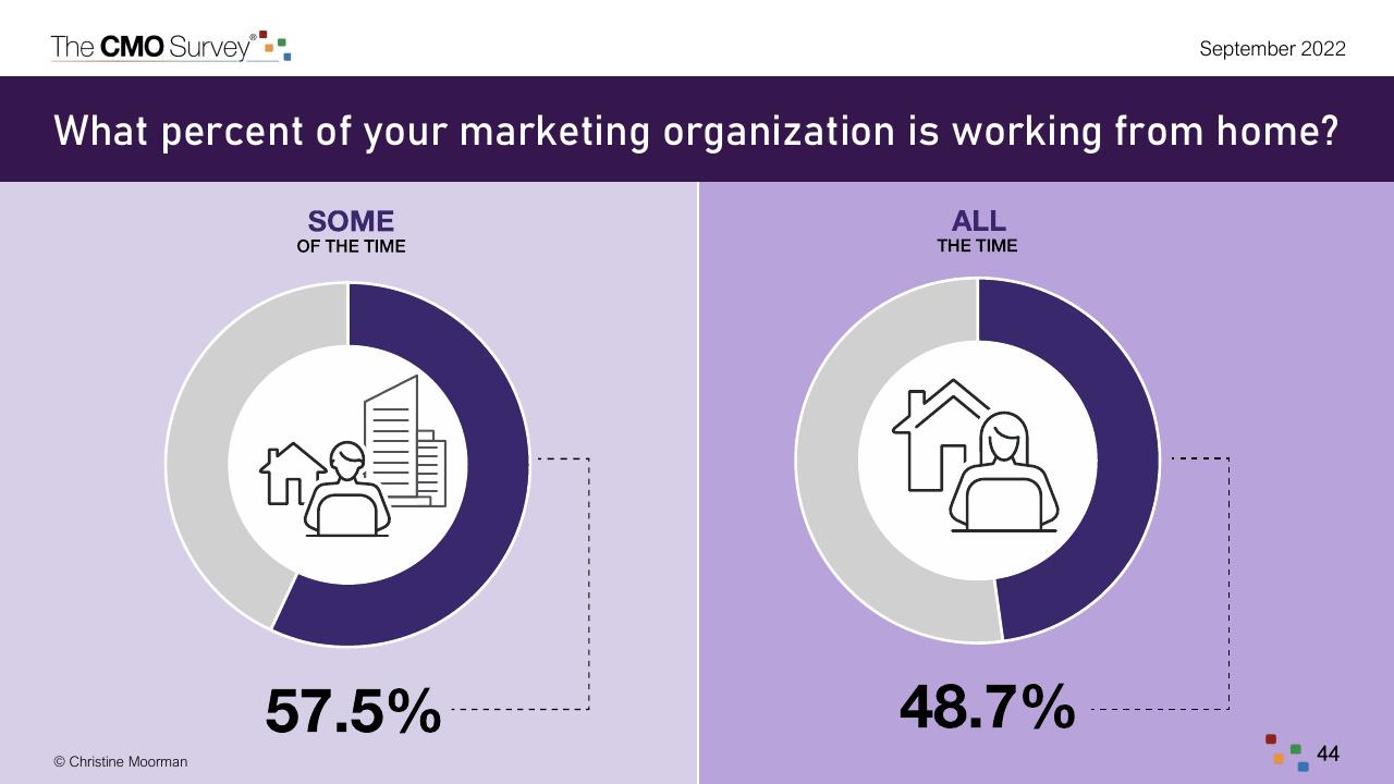Comparison slide 44 from The Cmo Survey Marketing In A Post COVID Era Deloitte