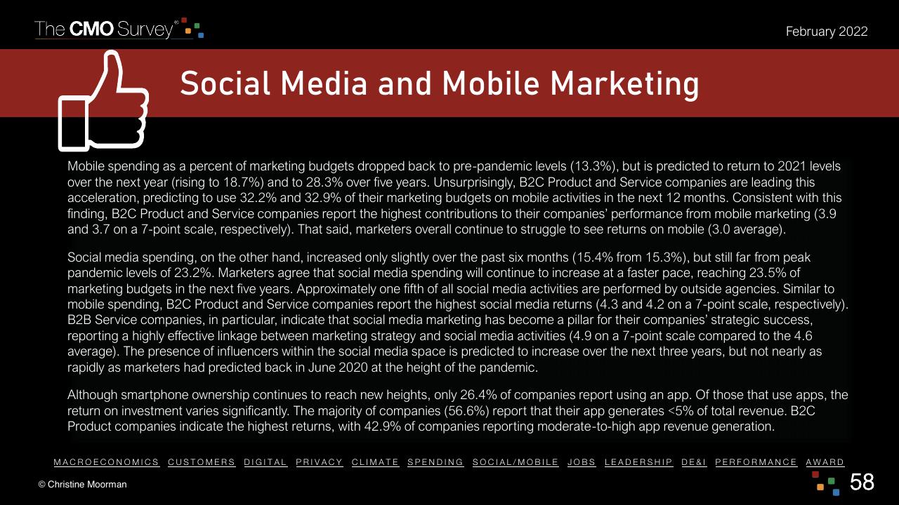 Text slide 58 from The Cmo Survey The Highlights And Insights Report February 2022 Deloitte