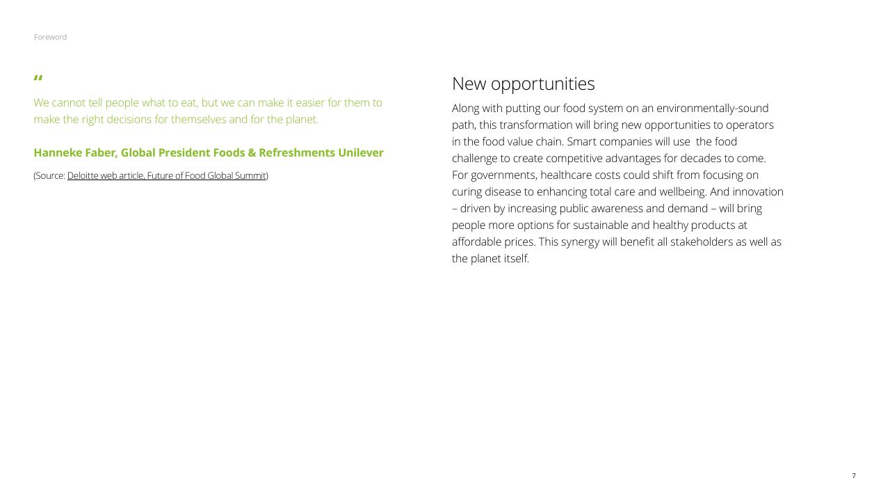 Text slide 7 from The Future Of Food Challenges Opportunities Deloitte