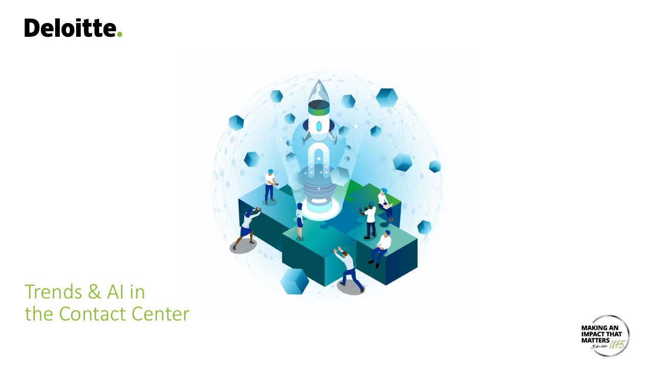Trends AI In The Contact Center Deloitte consulting deck cover