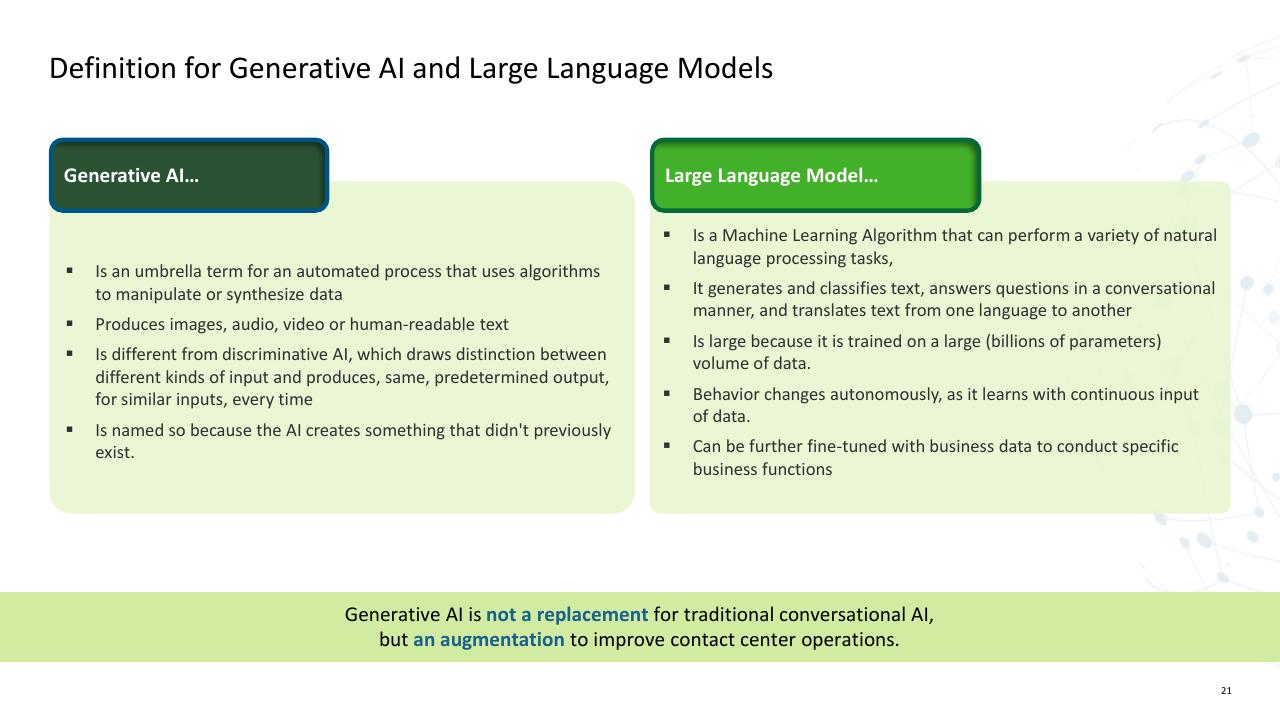 Comparison slide 21 from Trends AI In The Contact Center Deloitte