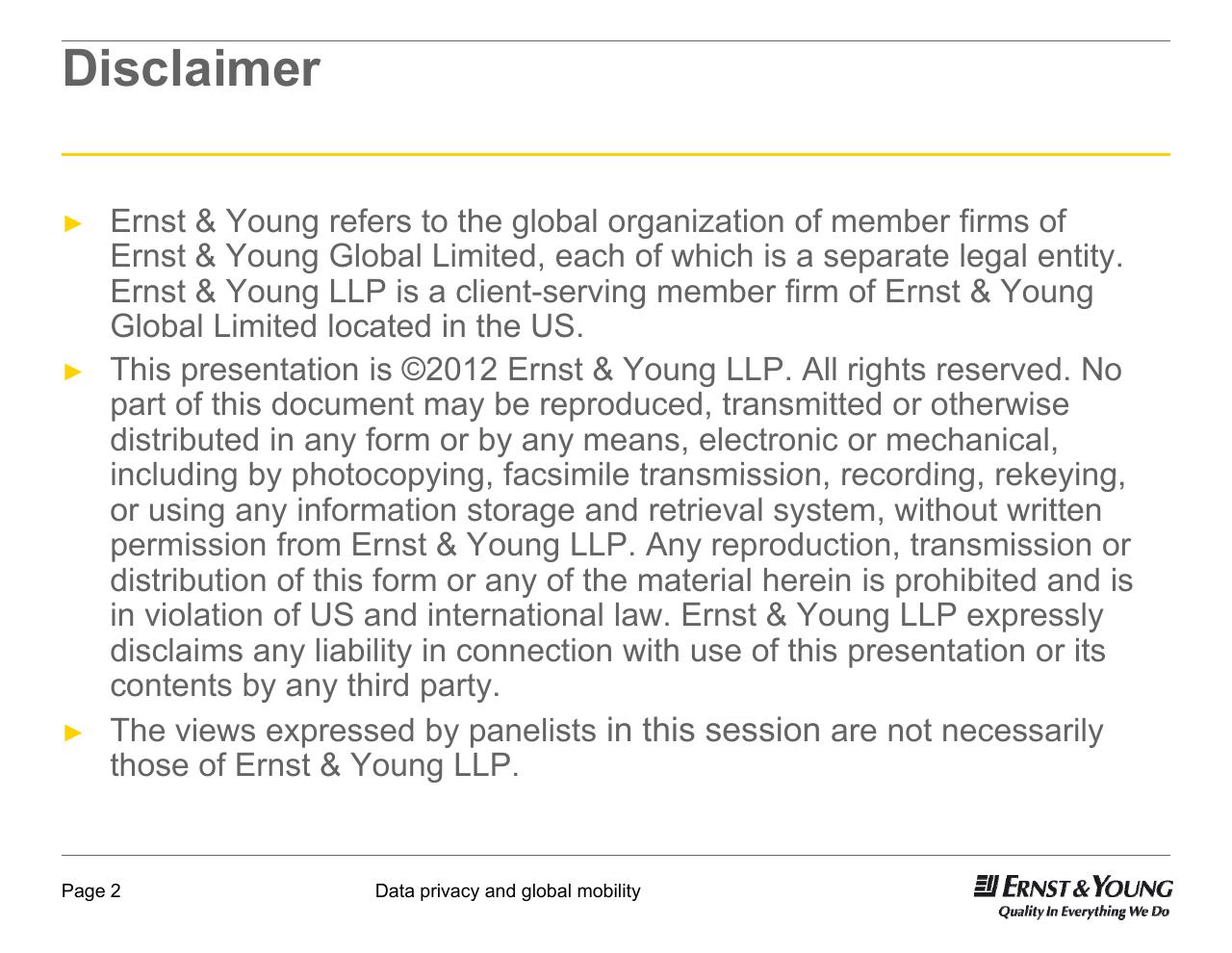 Text slide 2 from Data Privacy And Global Mobility
