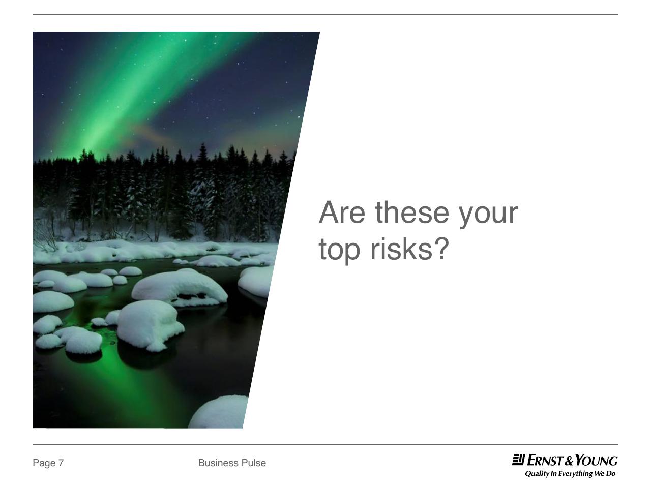 Section Divider slide 7 from Dual Perspectives On The Top 10 Risks And Opportunities 2013 And Beyond