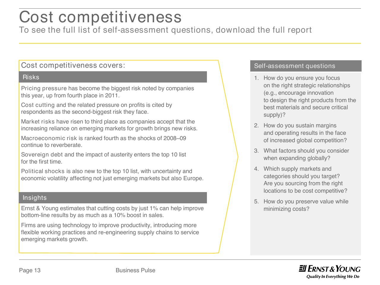 Text slide 13 from Dual Perspectives On The Top 10 Risks And Opportunities 2013 And Beyond