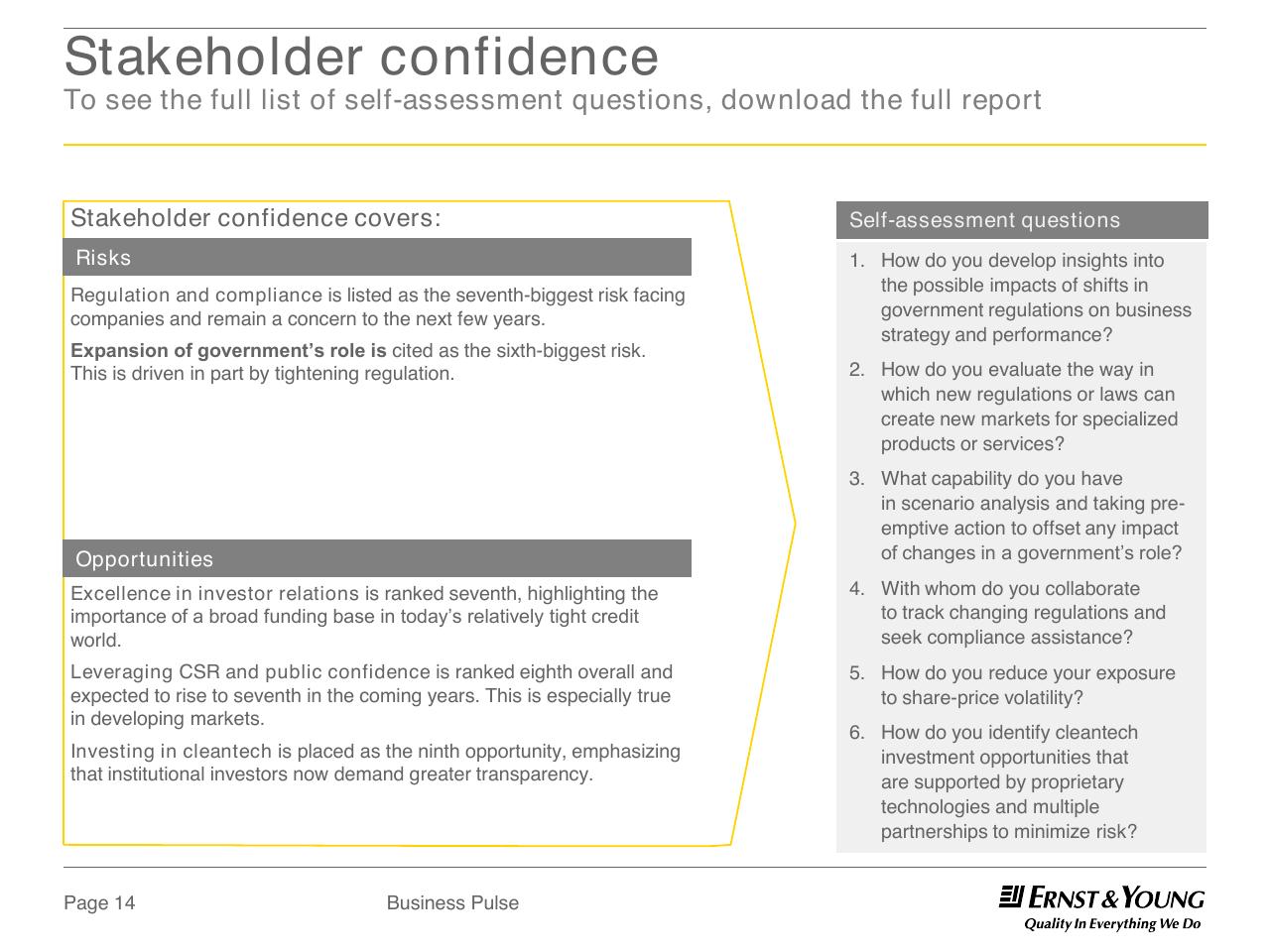 Comparison slide 14 from Dual Perspectives On The Top 10 Risks And Opportunities 2013 And Beyond