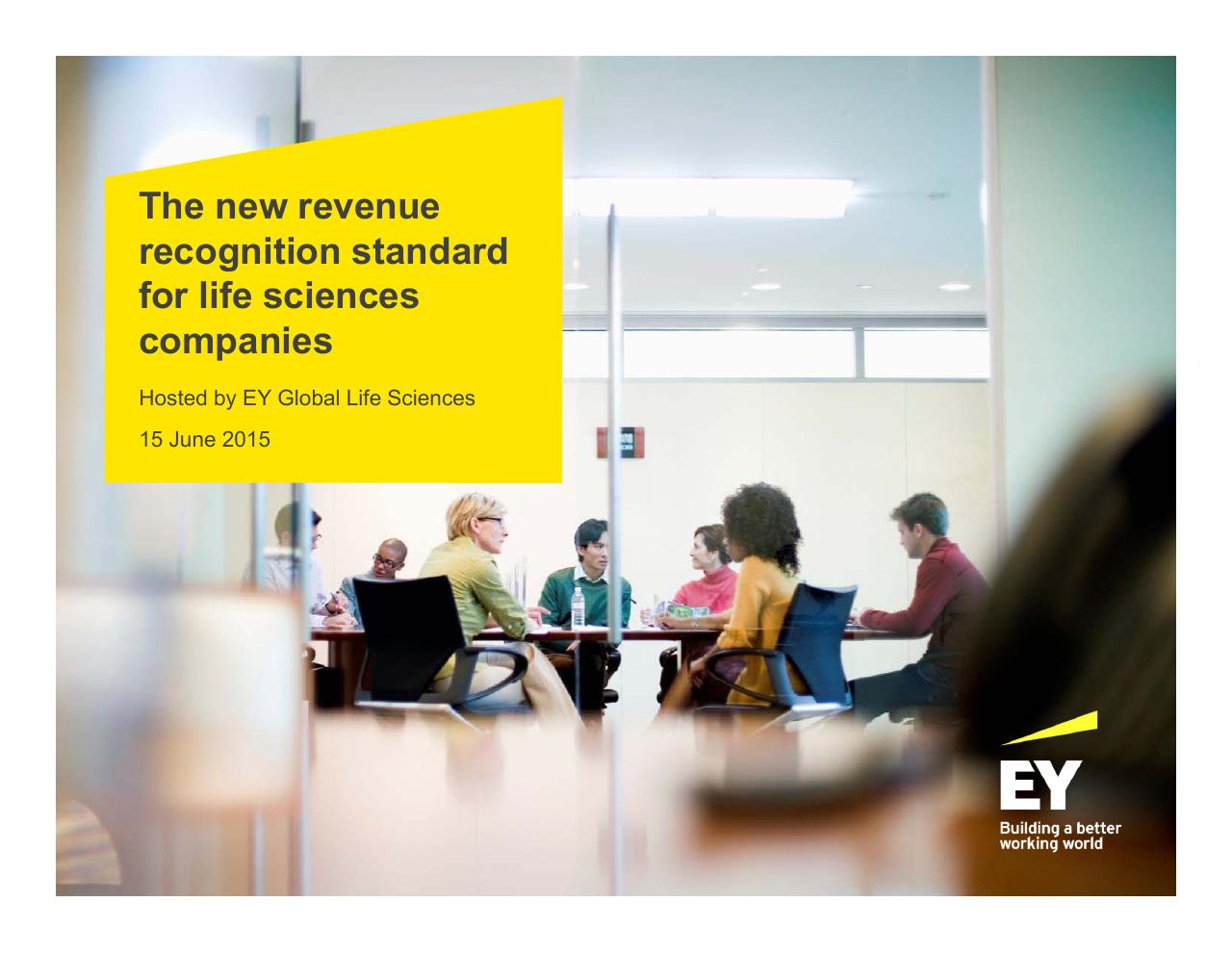 The New Revenue Recognition Standard For Life Sciences Companies consulting deck cover