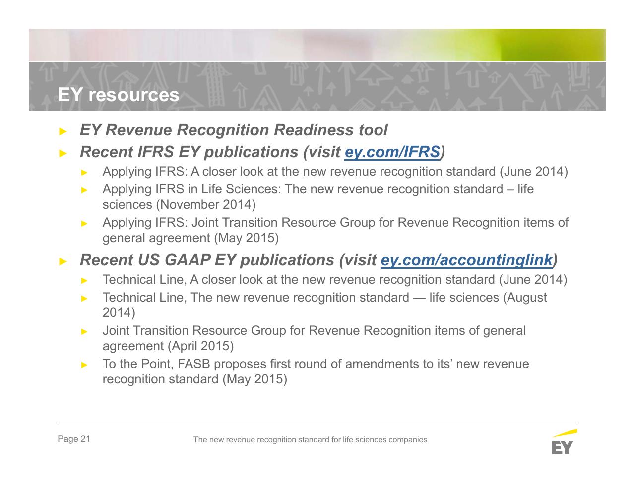Text slide 21 from The New Revenue Recognition Standard For Life Sciences Companies