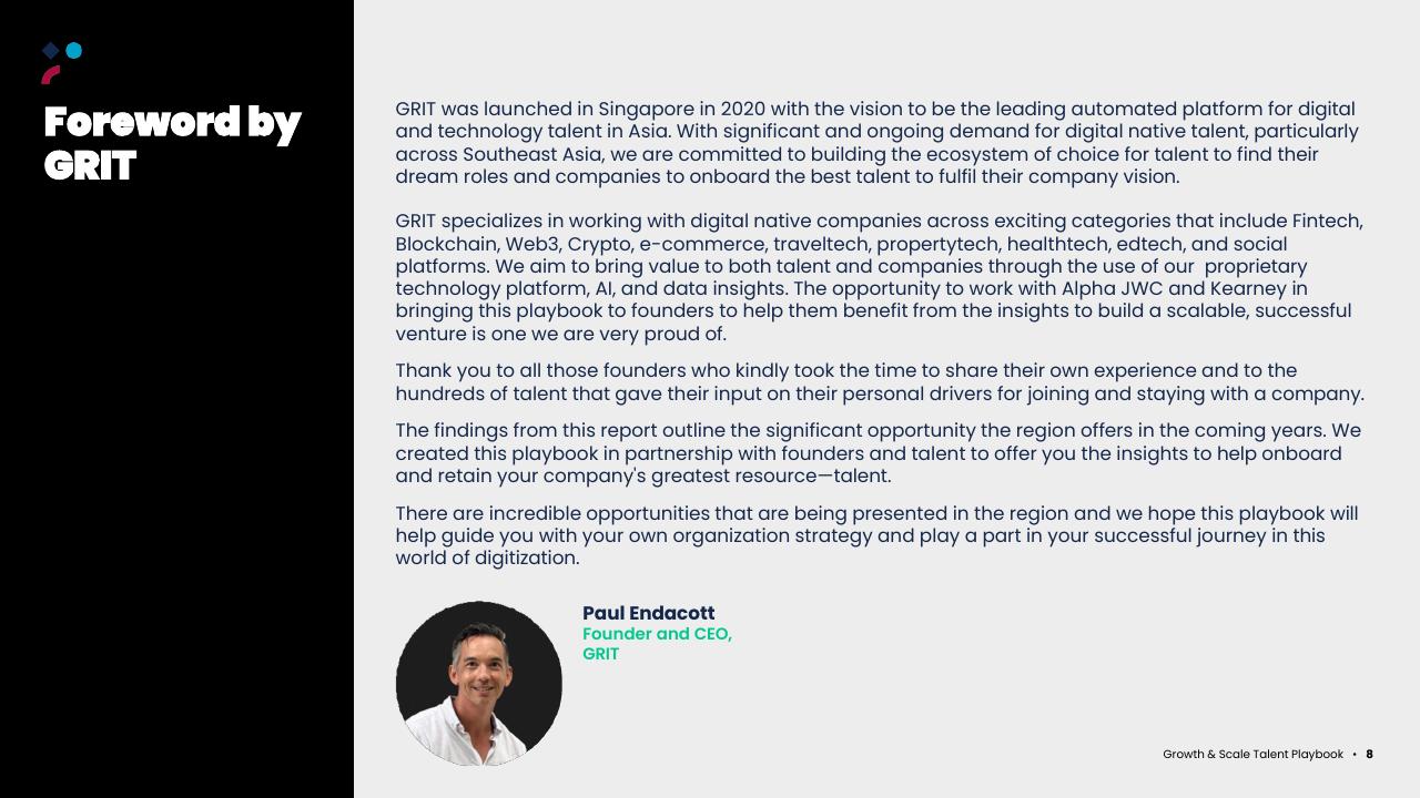 Text slide 8 from Asean Growth And Scale Talent Playbook Kearney