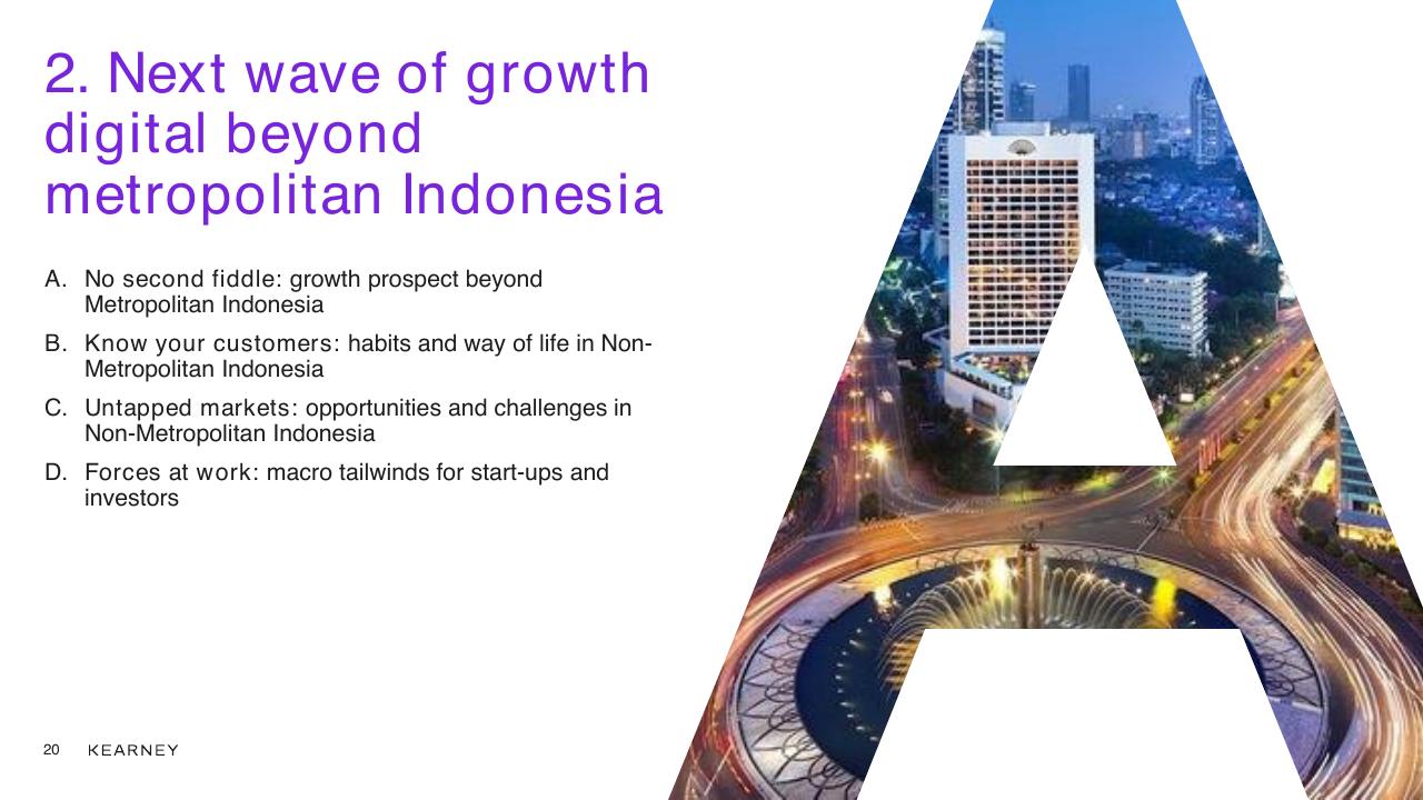 Section Divider slide 20 from Unlocking The Next Wave Of Digital Growth_ Beyond Metropolitan Indonesia Kearney