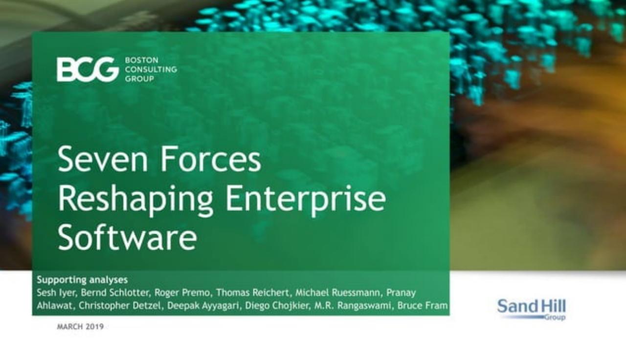 Seven Forces Reshaping Enterprise Software consulting deck cover
