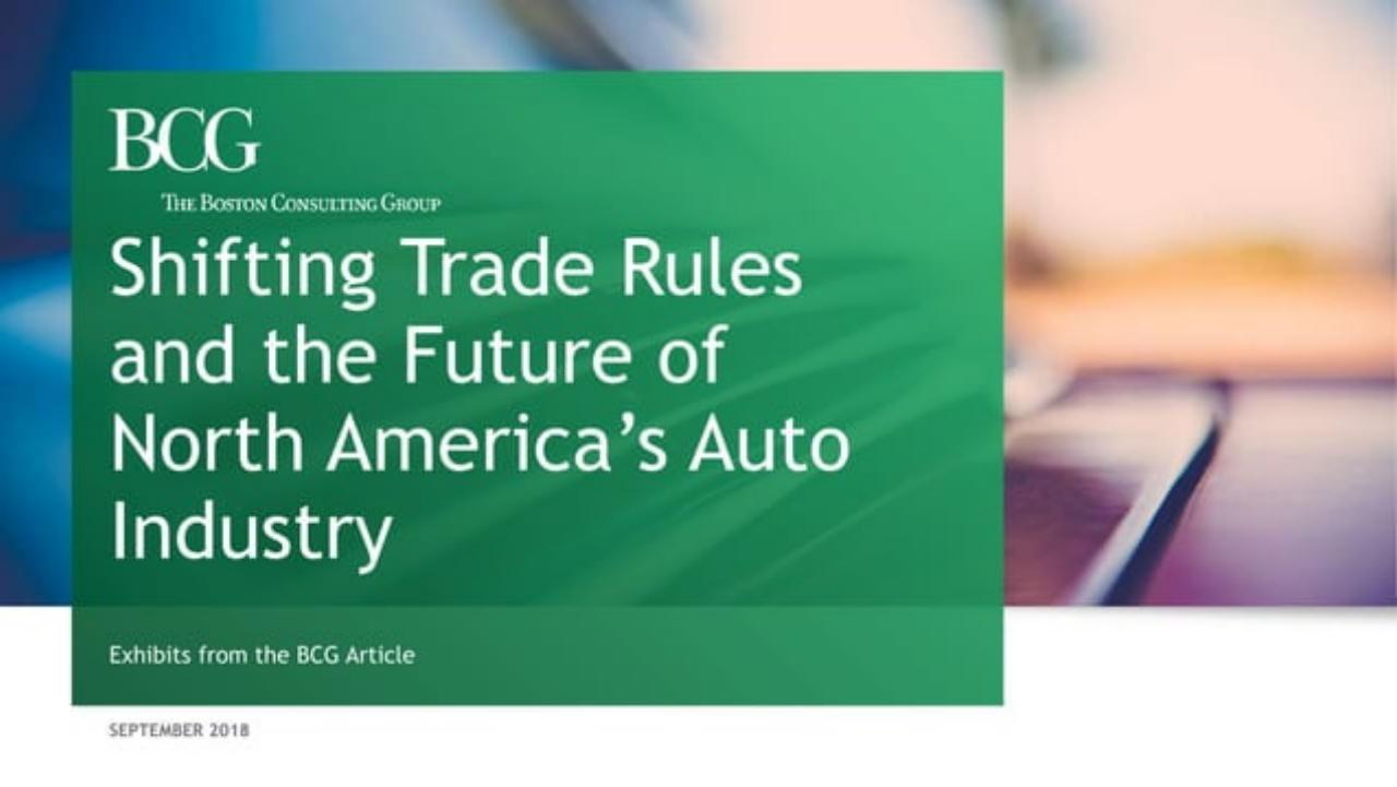 Shifting Trade Rules And The Future Of North America’S Auto Industry consulting deck cover