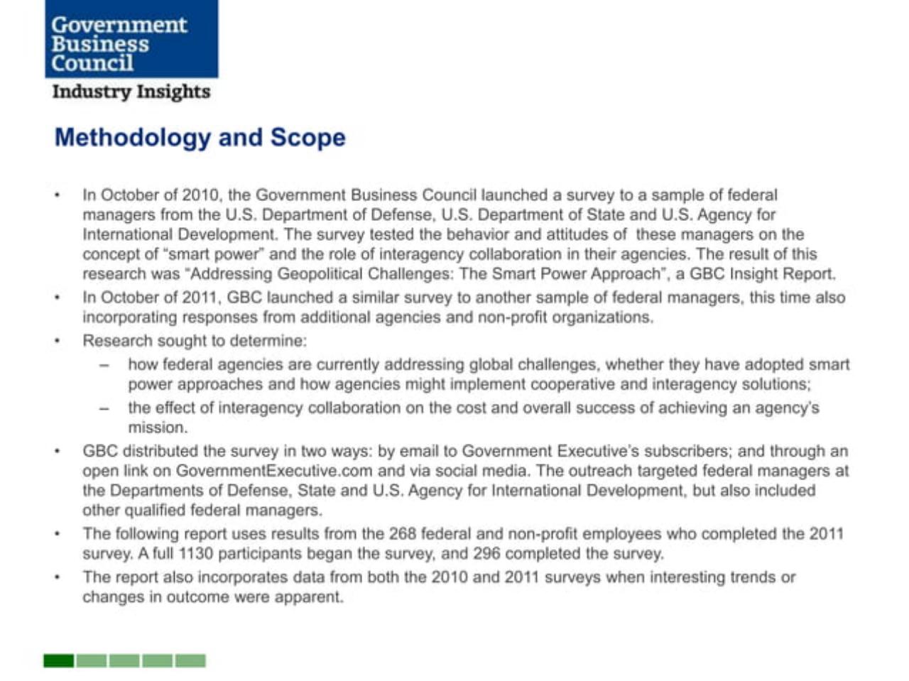 Text slide 3 from Joining Forces_ Interagency Collaboration And _smart Power_ Booz