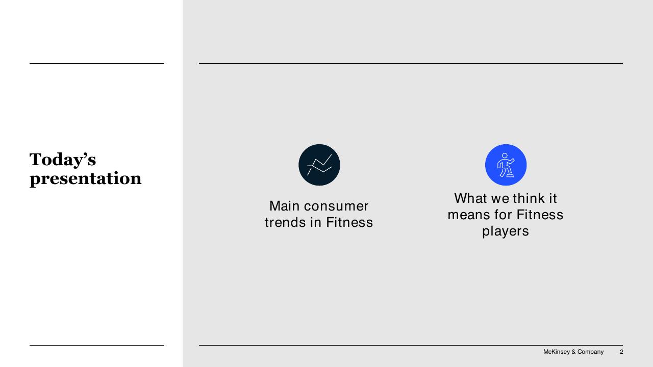 Agenda slide 2 from A Changing Fitness Consumer McKinsey