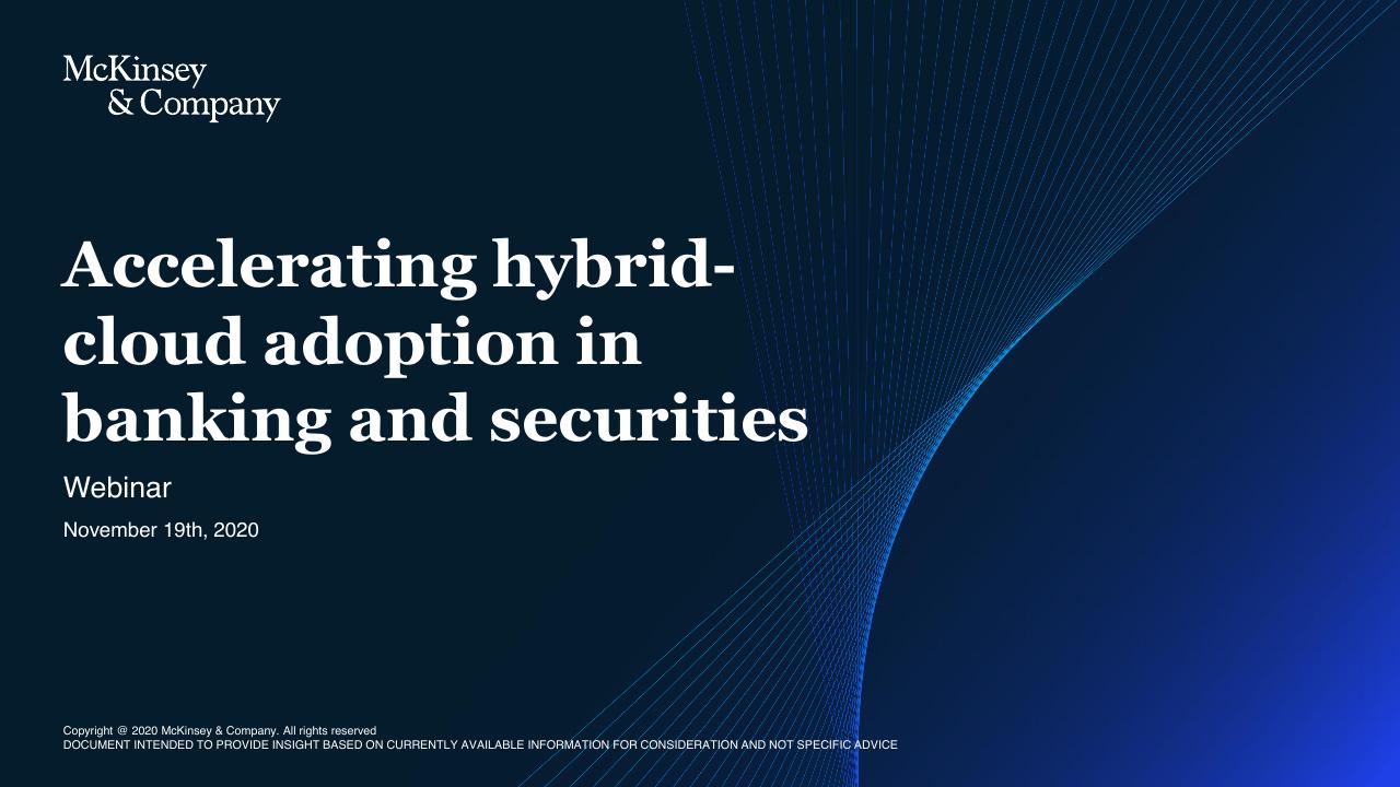 Accelerating Hybrid Cloud Adoption In Banking And Securities consulting deck cover