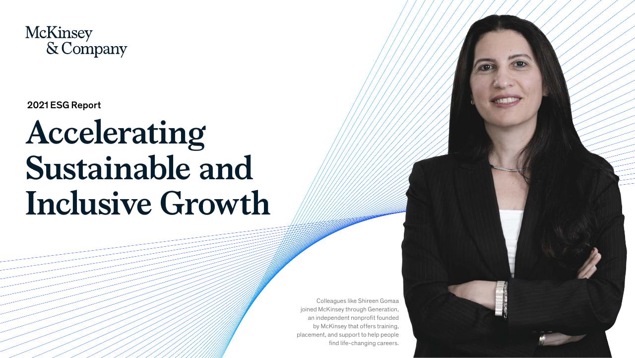 Accelerating Sustainable And Inclusive Growth McKinsey consulting deck cover