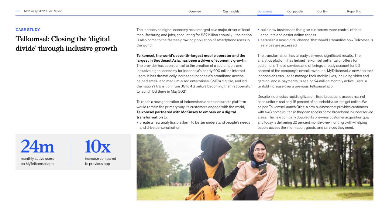 Case Study slide 30 from Accelerating Sustainable And Inclusive Growth McKinsey