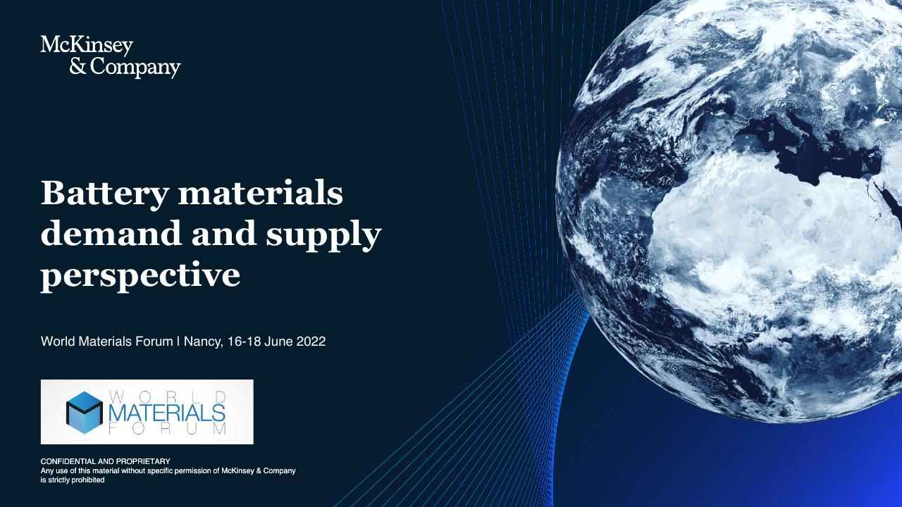 Battery Materials Demand And Supply Perspective McKinsey consulting deck cover