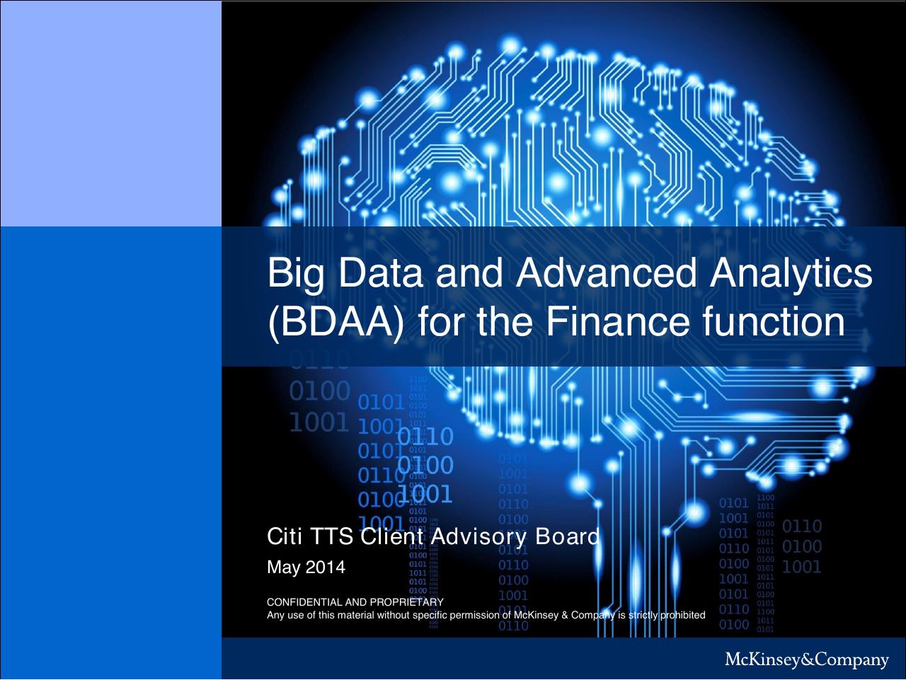 Big Data And Advanced Analytics Bdaa For The Finance Function consulting deck cover