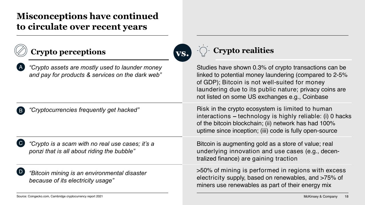 Comparison slide 18 from Blockchain And Digital Assets McKinsey