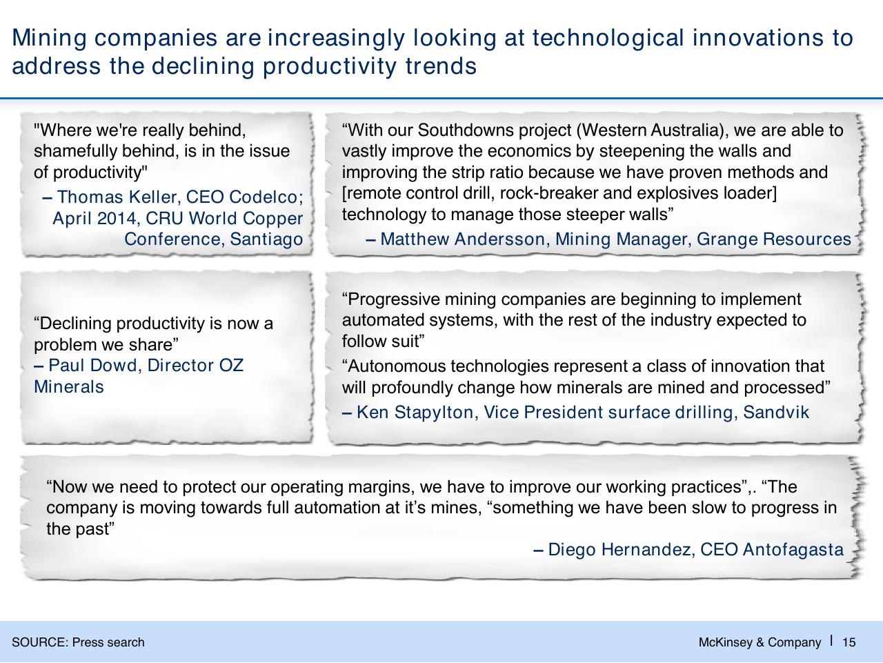 Quote slide 16 from Challenges In Mining Scarcity Or Opportunity_