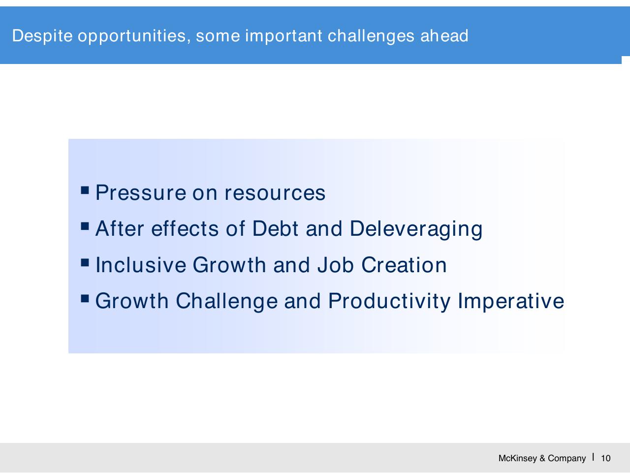 Text slide 11 from Context For Global Growth And Development