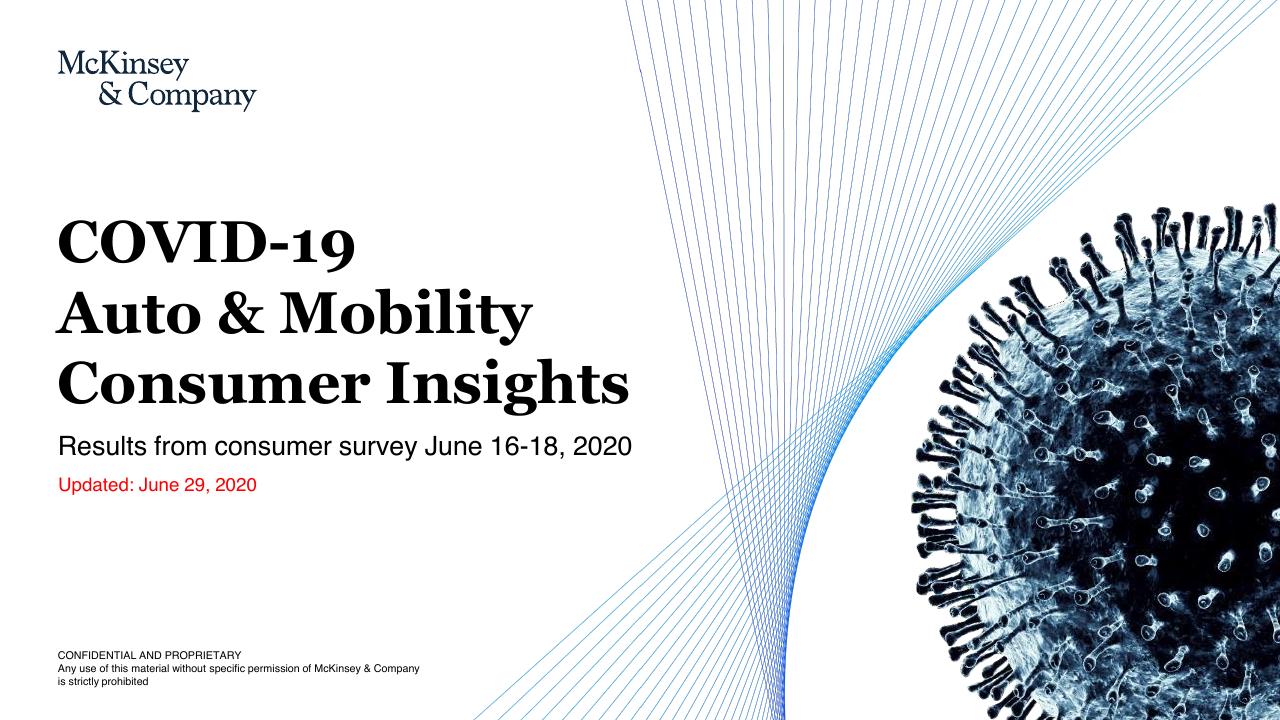 COVID 19 Auto Mobility Consumer Insights McKinsey consulting deck cover