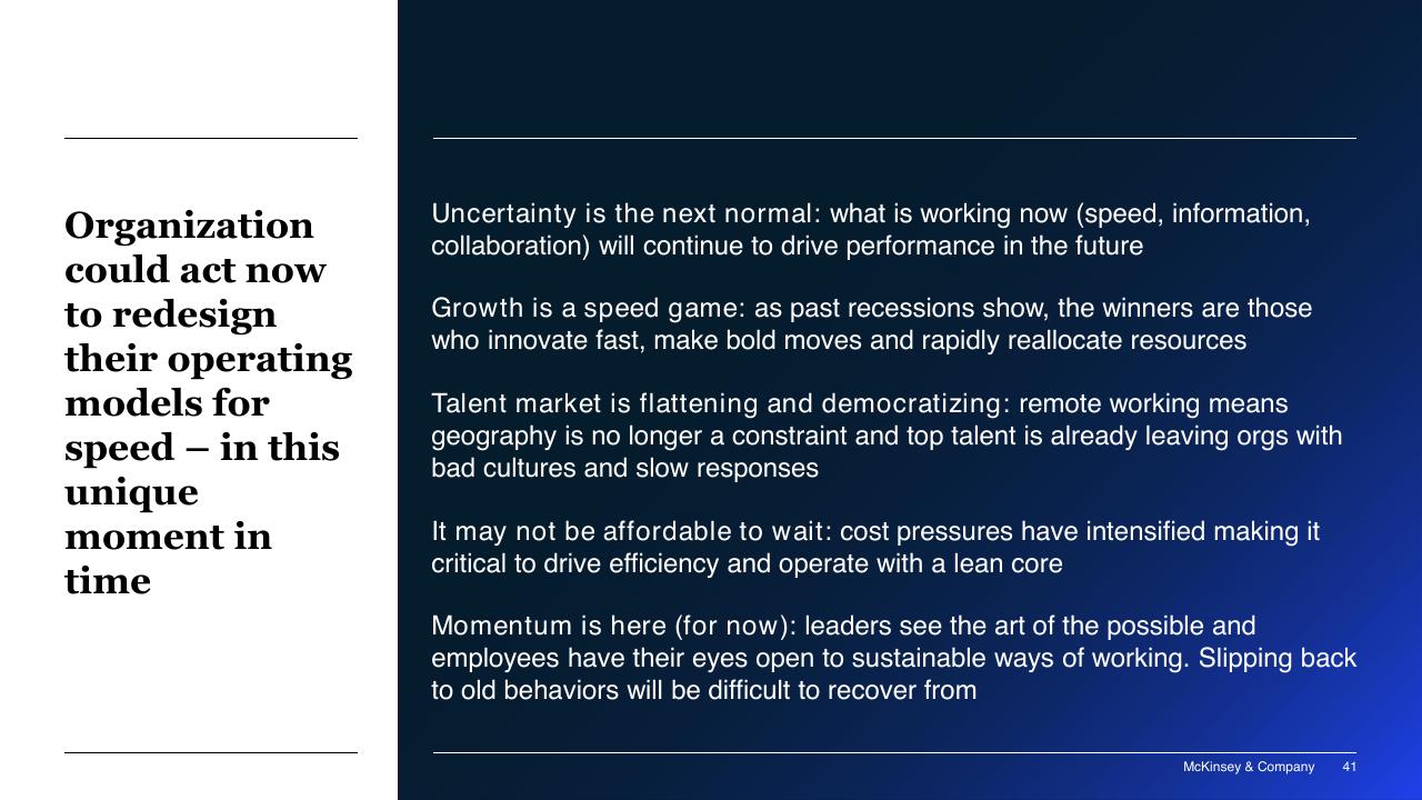Text slide 41 from COVID 19_ Briefing Materials McKinsey