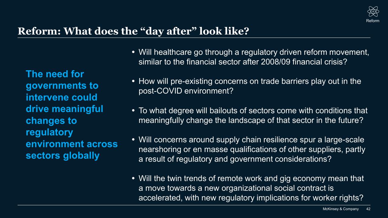 Text slide 42 from COVID 19_ Briefing Note McKinsey