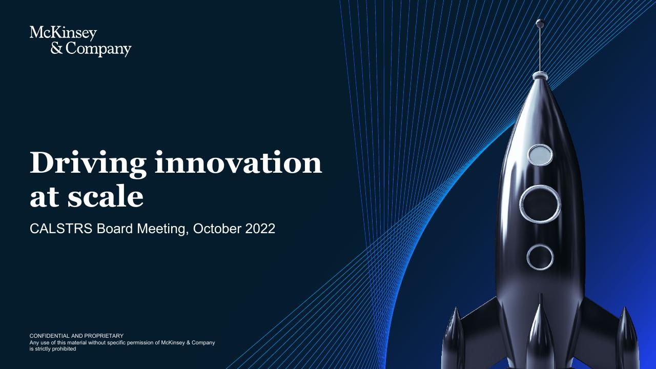 Driving Innovation At Scale McKinsey consulting deck cover