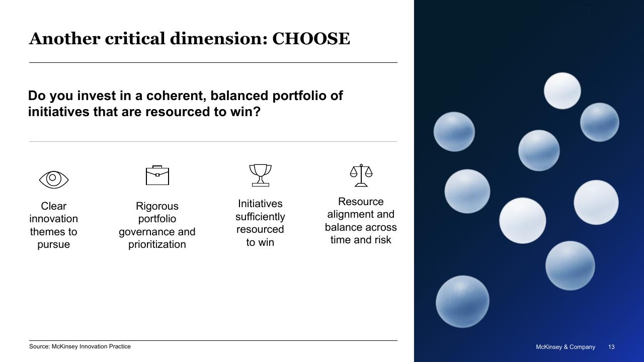 Text slide 13 from Driving Innovation At Scale McKinsey