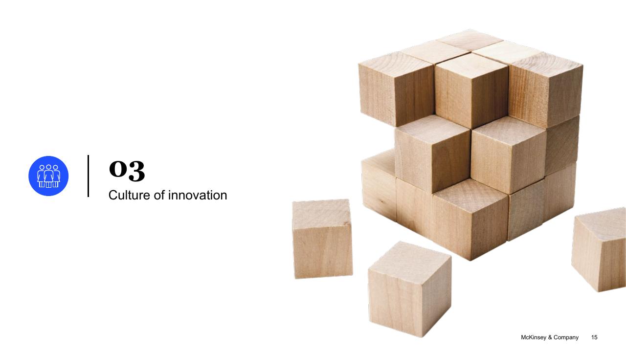 Section Divider slide 15 from Driving Innovation At Scale McKinsey
