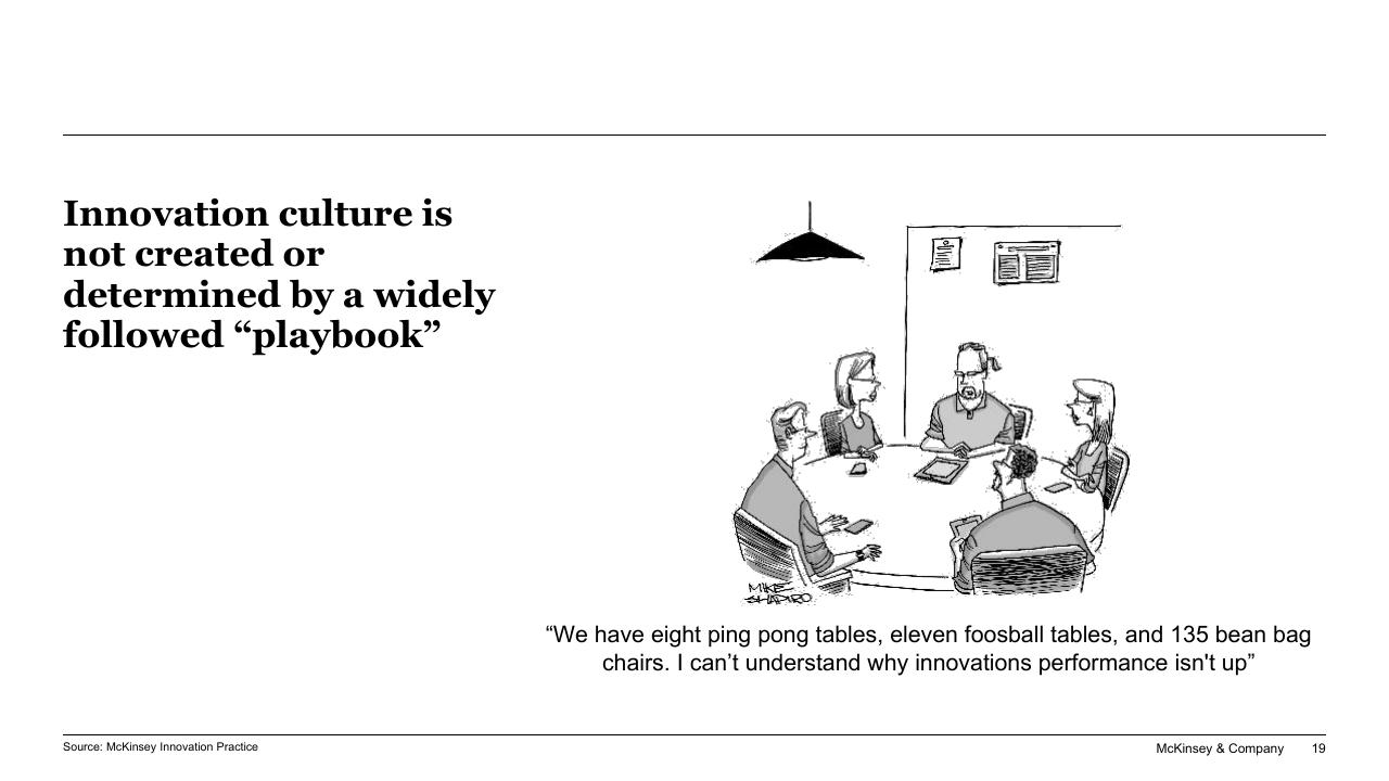 Text slide 19 from Driving Innovation At Scale McKinsey