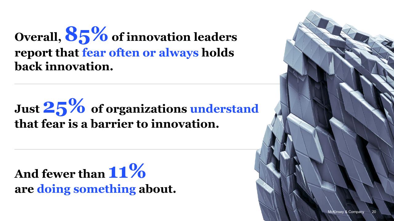 Text slide 20 from Driving Innovation At Scale McKinsey