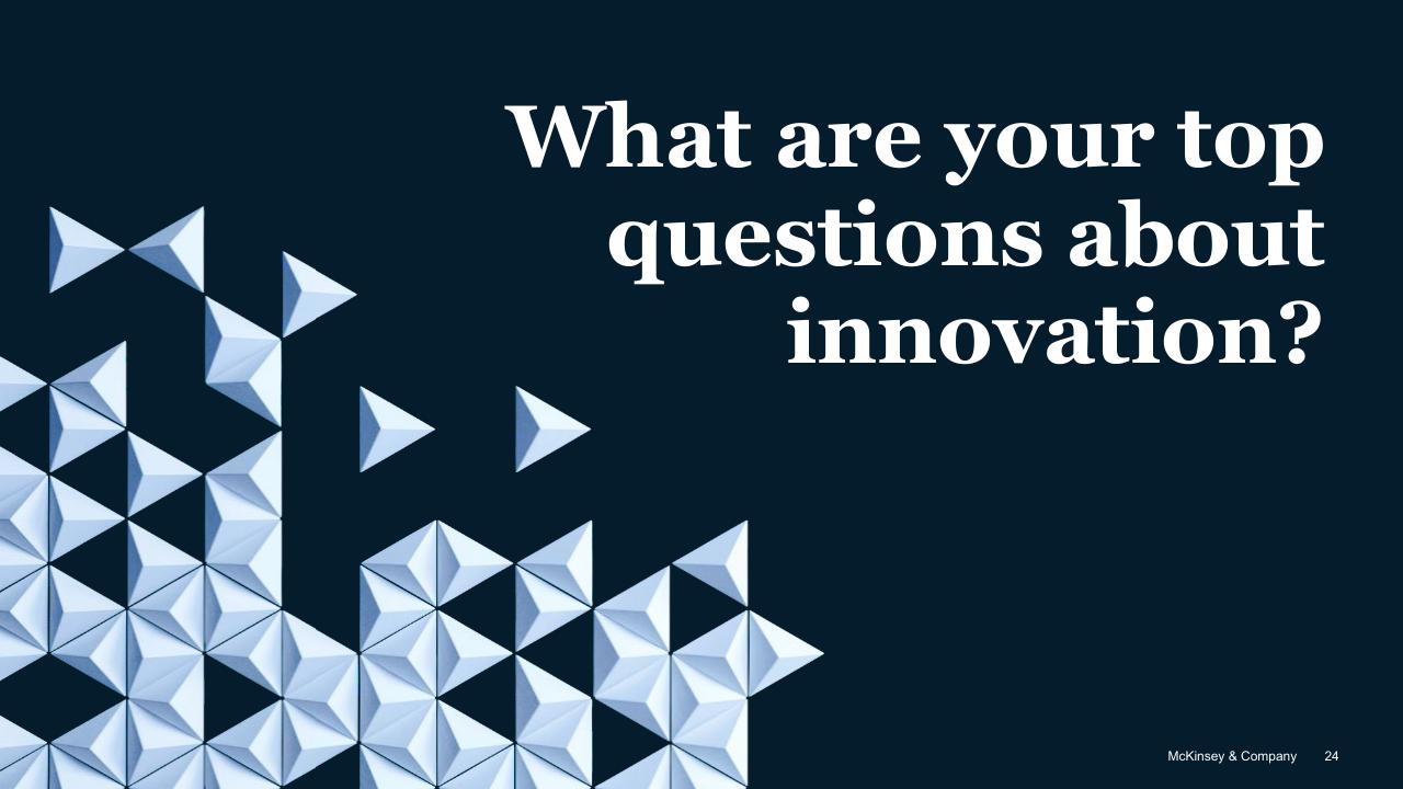 Cover slide 24 from Driving Innovation At Scale McKinsey
