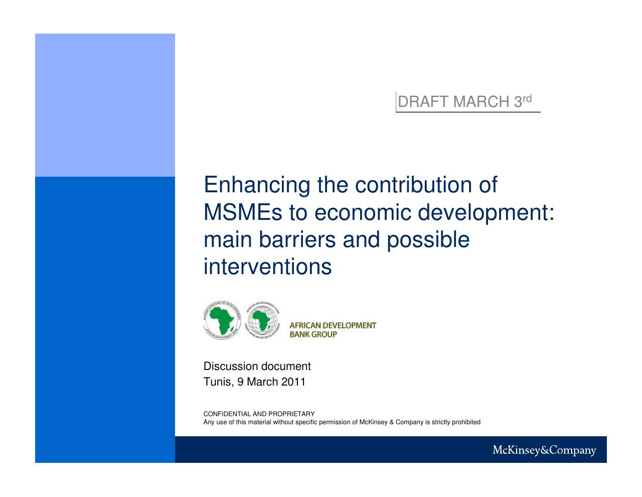 Enhancing The Contribution Of Msmes To Economic Development Main Barriers And Possible Interventions consulting deck cover