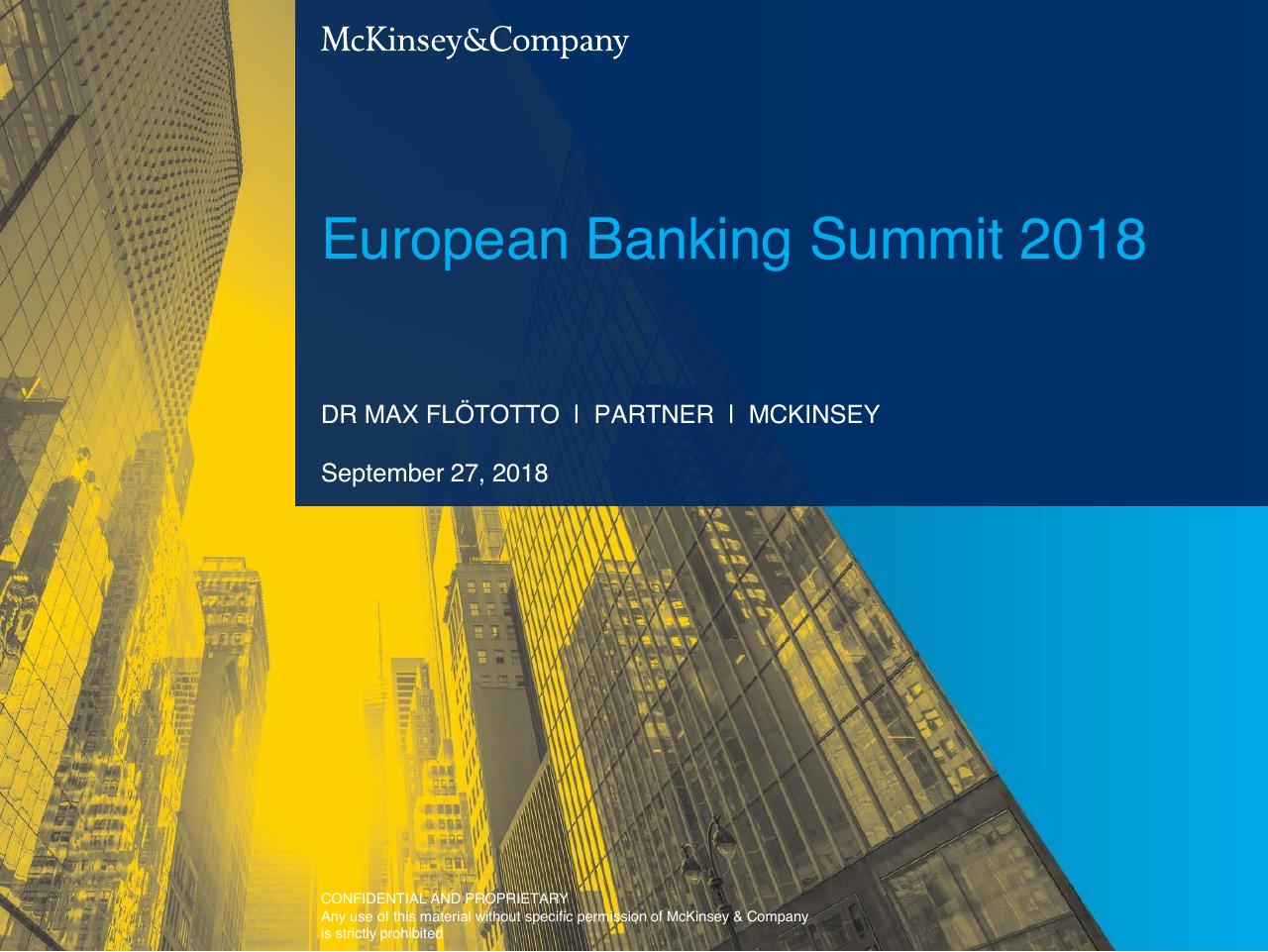 European Banking Summit 2018 consulting deck cover