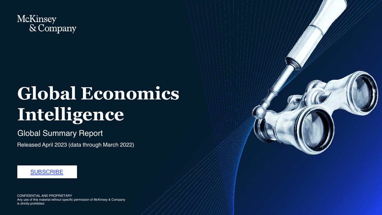 Global Economics Intelligence McKinsey consulting deck cover