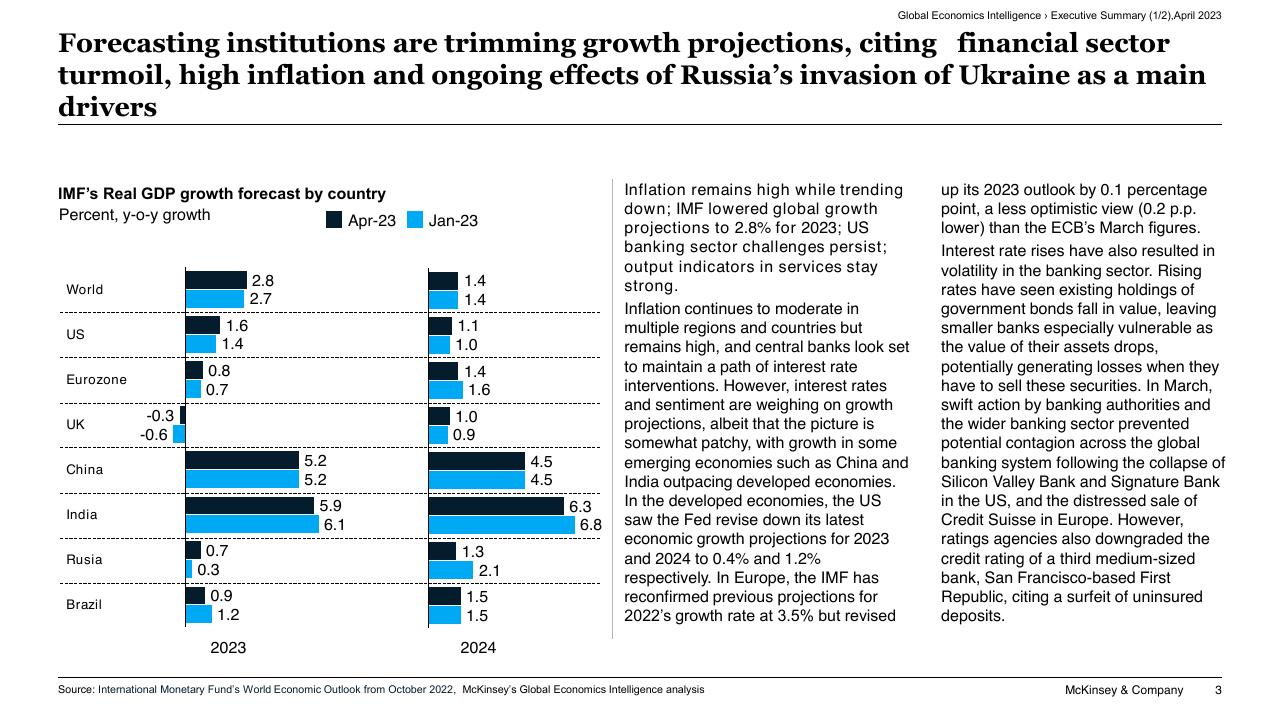 Chart slide 3 from Global Economics Intelligence McKinsey