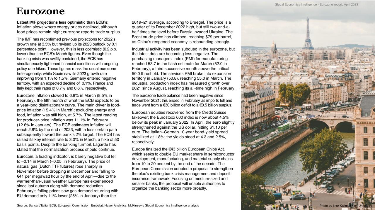 Table slide 9 from Global Economics Intelligence McKinsey