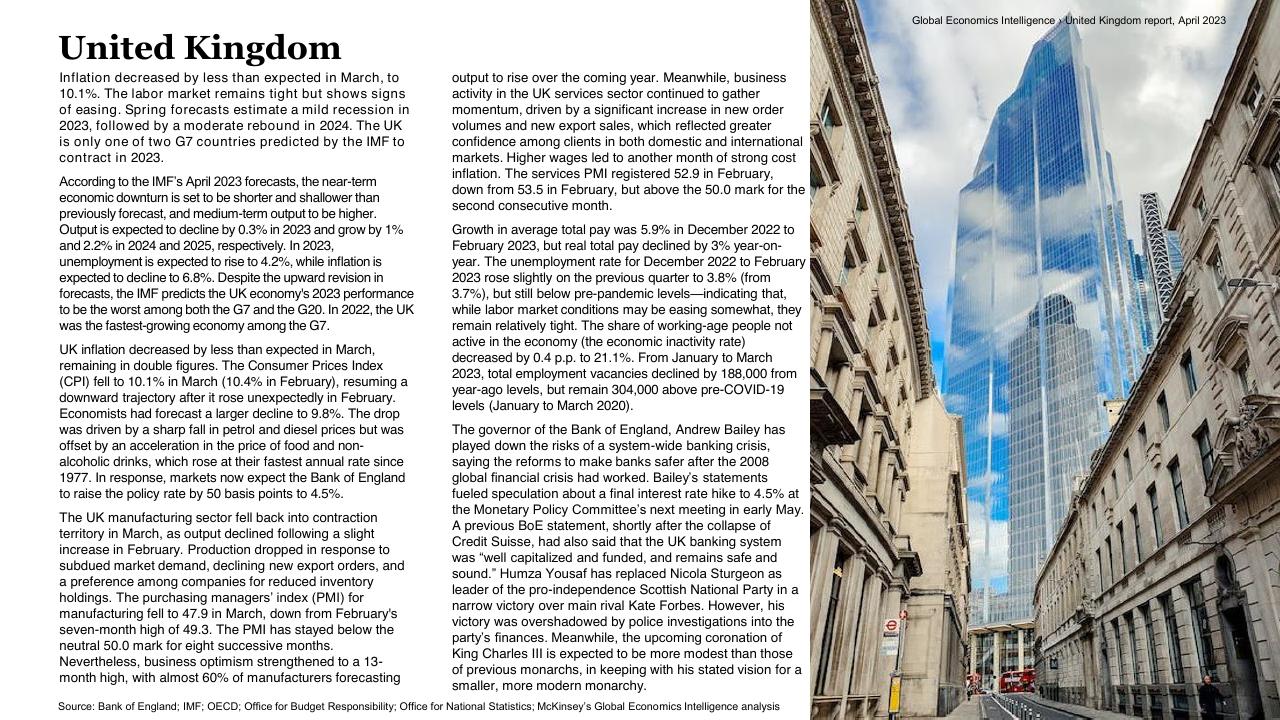 Text slide 12 from Global Economics Intelligence McKinsey