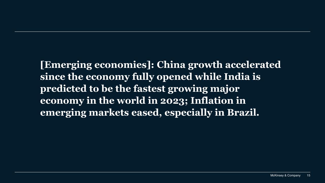 Text slide 15 from Global Economics Intelligence McKinsey