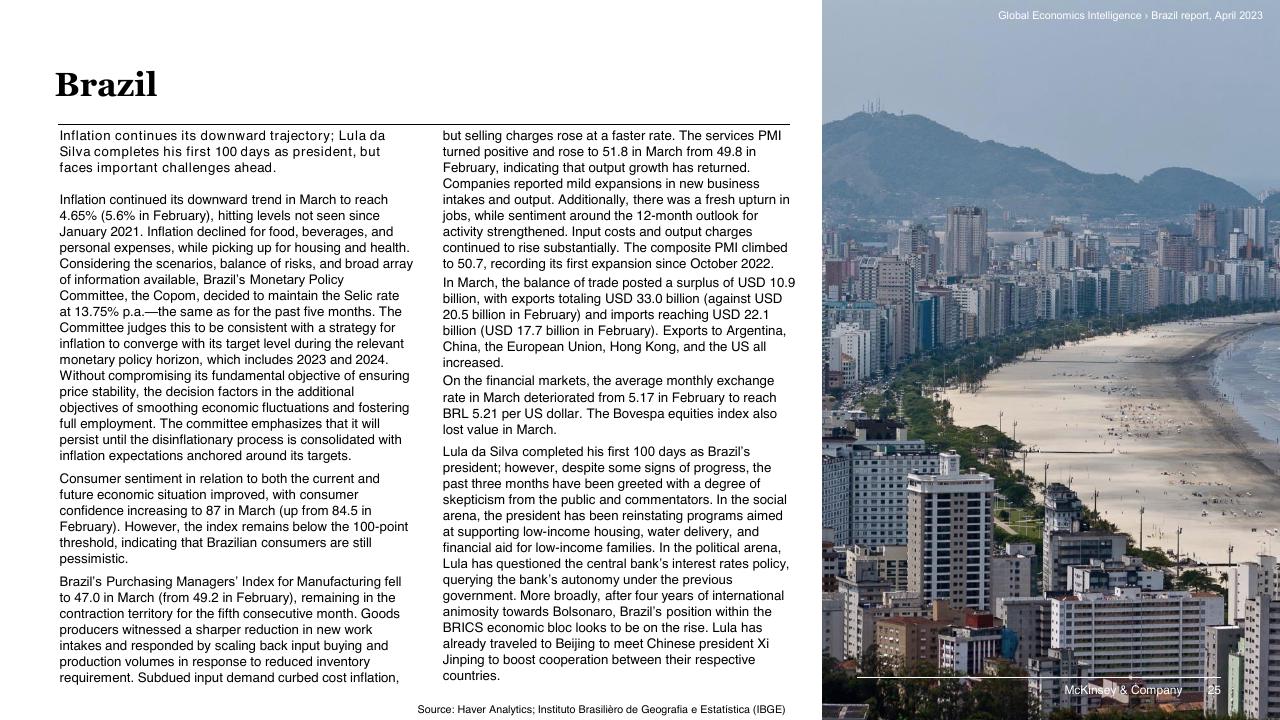 Table slide 25 from Global Economics Intelligence McKinsey