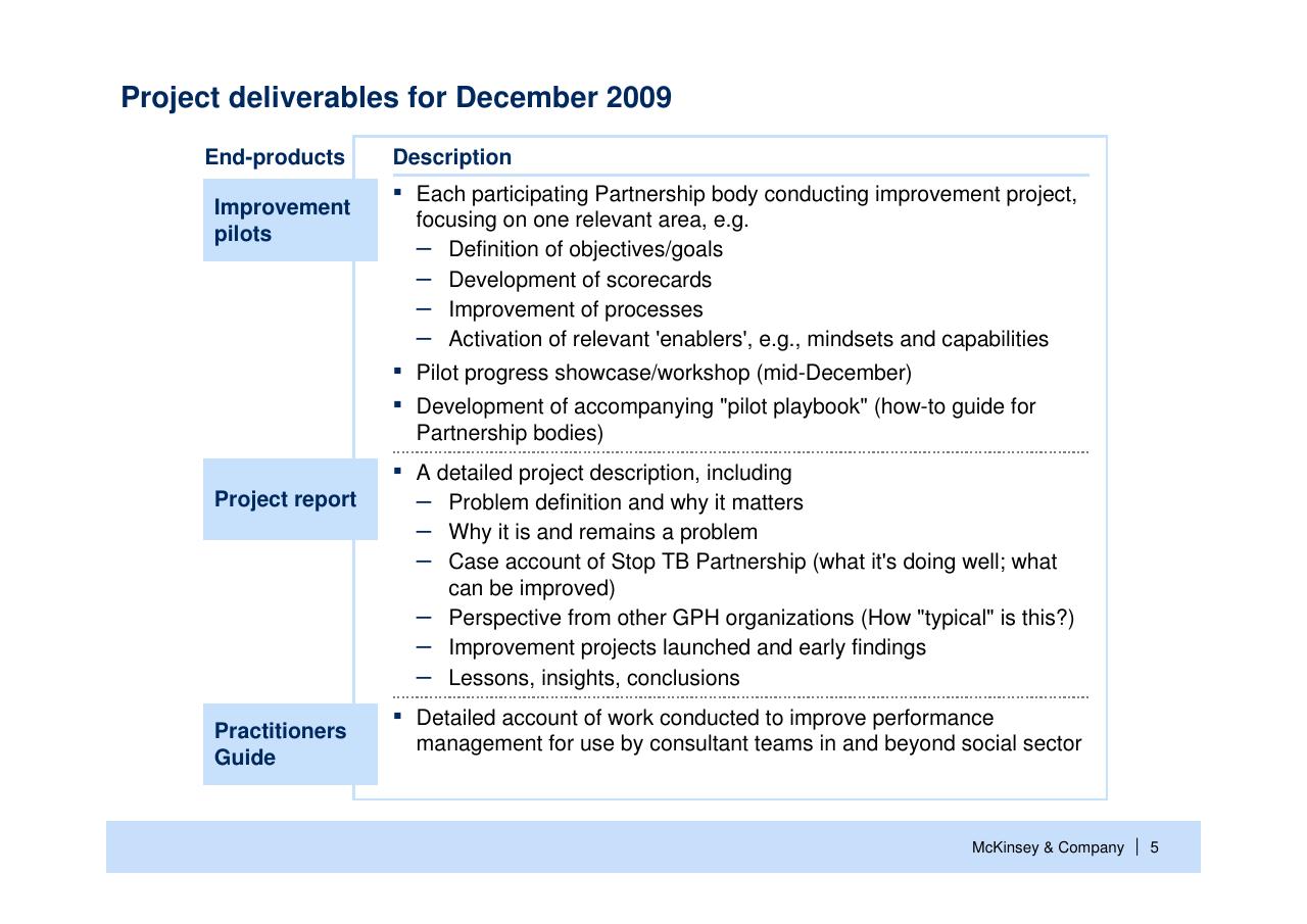 Table slide 6 from Helping Global Health Partnerships To Increase Their Impact Stop Tb Partnership McKinsey Collaboration
