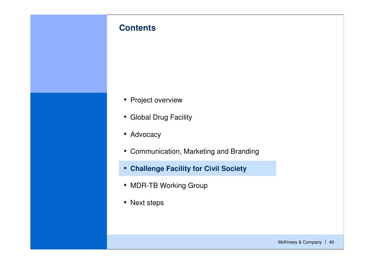 Section Divider slide 41 from Helping Global Health Partnerships To Increase Their Impact Stop Tb Partnership McKinsey Collaboration