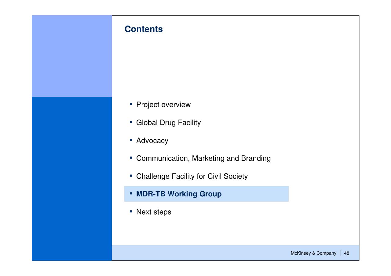 Section Divider slide 49 from Helping Global Health Partnerships To Increase Their Impact Stop Tb Partnership McKinsey Collaboration