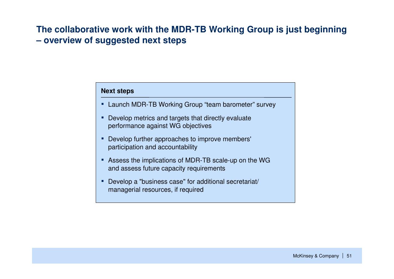 Text slide 52 from Helping Global Health Partnerships To Increase Their Impact Stop Tb Partnership McKinsey Collaboration