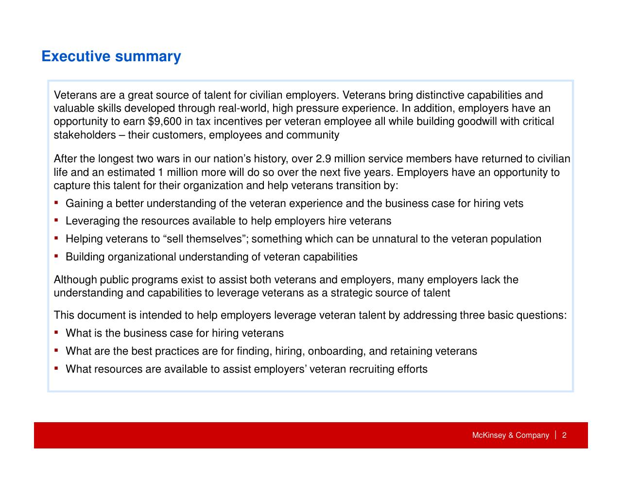 Text slide 3 from How Companies Can Capture The Veteran Opportunity